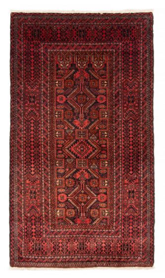 Bordered  Traditional Black Area rug 3x5 Afghan Hand-knotted 379003