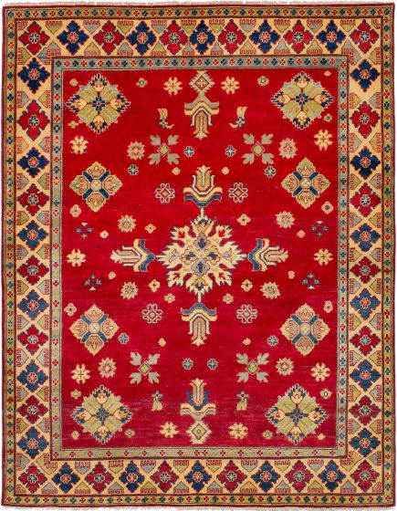 Bordered  Traditional Red Area rug 4x6 Afghan Hand-knotted 272634