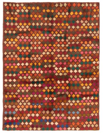 Bohemian  Tribal Brown Area rug 4x6 Afghan Hand-knotted 353879