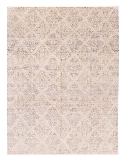 Transitional Grey Area rug 9x12 Indian Hand-knotted 379017