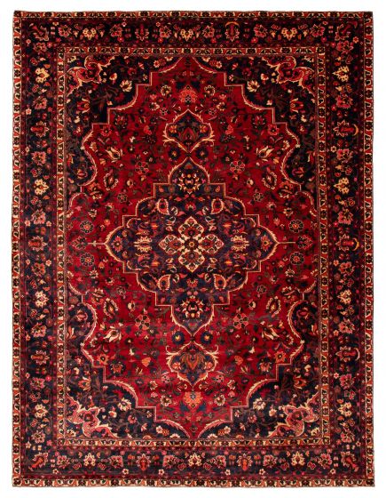 Bordered  Traditional Red Area rug 9x12 Persian Hand-knotted 391526