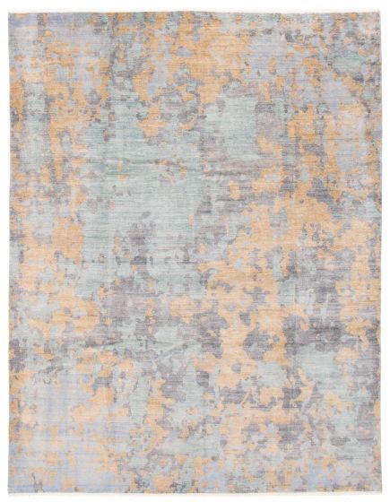 Modern Grey Area rug 6x9 Indian Hand-knotted 386554
