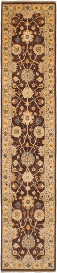 Bordered  Traditional Brown Area rug Unique Pakistani Hand-knotted 268318