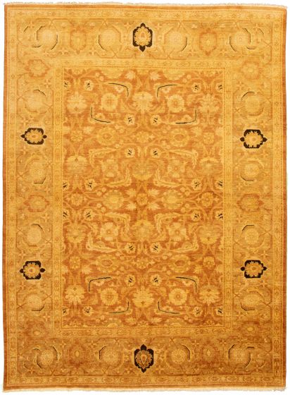 Bordered  Traditional Brown Area rug 9x12 Afghan Hand-knotted 330551