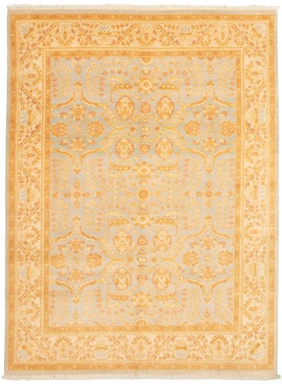 Bordered  Traditional Grey Area rug 6x9 Pakistani Hand-knotted 330816
