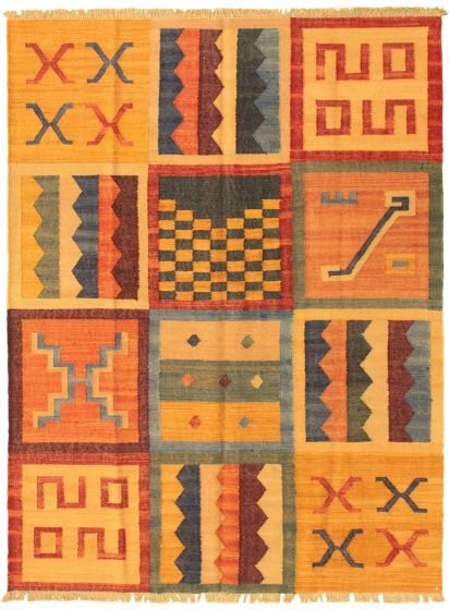 Bohemian  Transitional Ivory Area rug 4x6 Turkish Flat-weave 335378