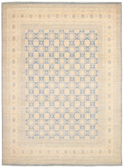 Bordered  Transitional Blue Area rug 9x12 Pakistani Hand-knotted 338956