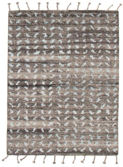 Bohemian  Tribal Grey Area rug 5x8 Indian Hand-knotted 355114
