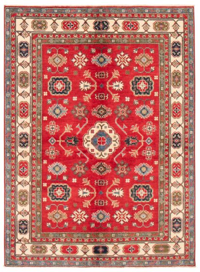 Bordered  Traditional Red Area rug 5x8 Afghan Hand-knotted 360283