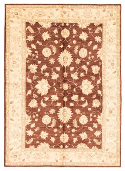 Bordered  Traditional Brown Area rug 5x8 Pakistani Hand-knotted 362659