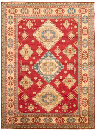 Bordered  Traditional Red Area rug 9x12 Afghan Hand-knotted 363495