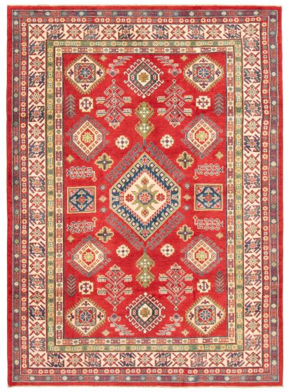 Bordered  Traditional Red Area rug 6x9 Afghan Hand-knotted 364396