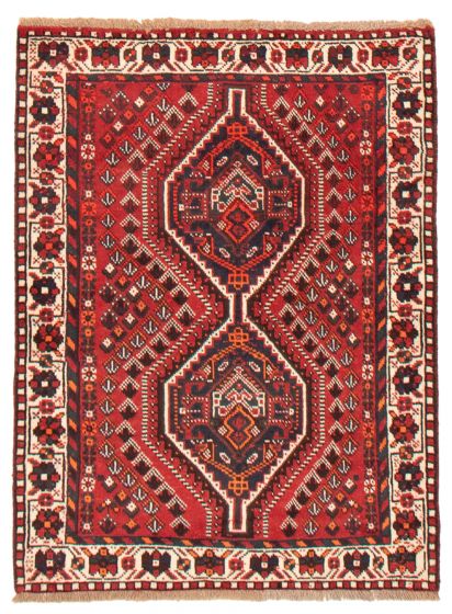 Bordered  Traditional Red Area rug 3x5 Turkish Hand-knotted 370935