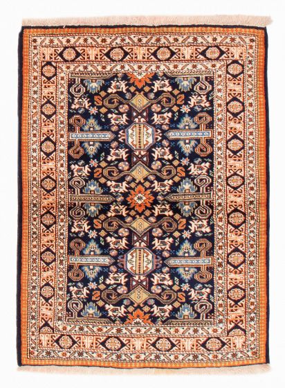 Bordered  Traditional Blue Area rug 3x5 Persian Hand-knotted 382600