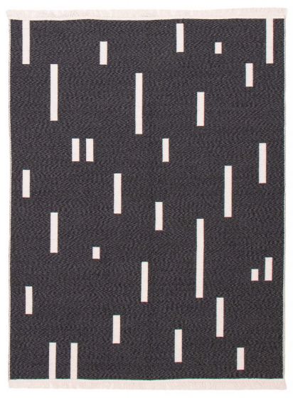 Flat-weaves & Kilims  Transitional Black Area rug 4x6 Turkish Flat-Weave 387819