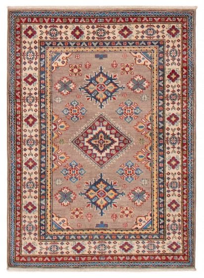 Bordered  Transitional Ivory Area rug 3x5 Afghan Hand-knotted 392799