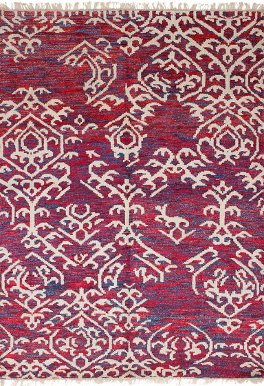 Transitional Red Area rug 5x8 Indian Hand-knotted 246645
