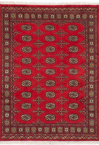 Bordered  Tribal Red Area rug 3x5 Pakistani Hand-knotted 251076