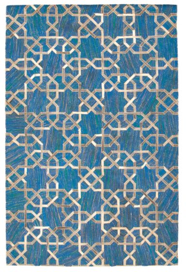 Accent  Transitional Blue Area rug 5x8 Argentina Handmade 315207