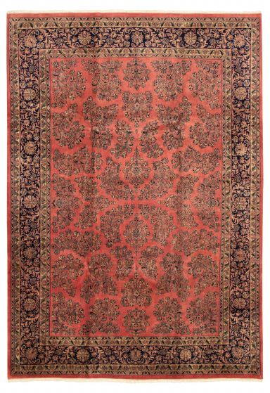 Bordered  Tribal Pink Area rug 8x10 Indian Hand-knotted 316980