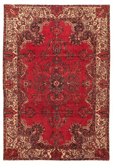Bordered  Traditional Red Area rug 6x9 Turkish Hand-knotted 317729