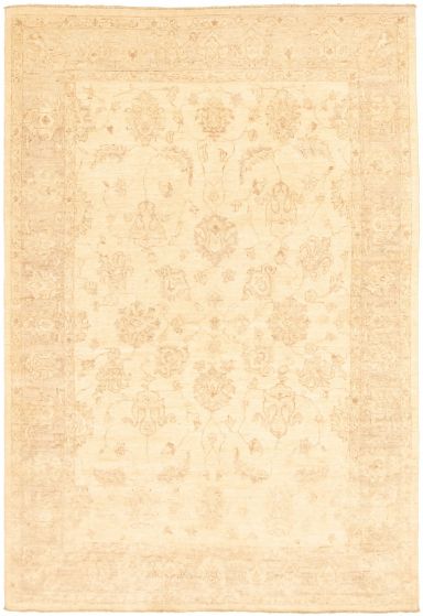 Bordered  Traditional Yellow Area rug 5x8 Pakistani Hand-knotted 319943