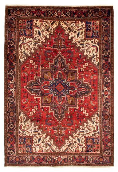 Bordered  Traditional Red Area rug 6x9 Persian Hand-knotted 351545