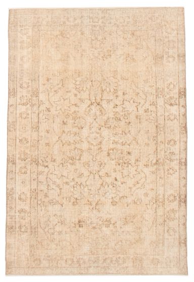 Transitional  Vintage Yellow Area rug 3x5 Turkish Hand-knotted 361618