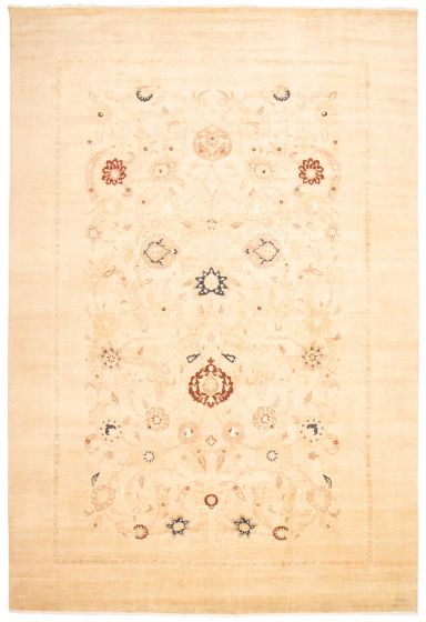 Traditional Ivory Area rug Unique Pakistani Hand-knotted 368300