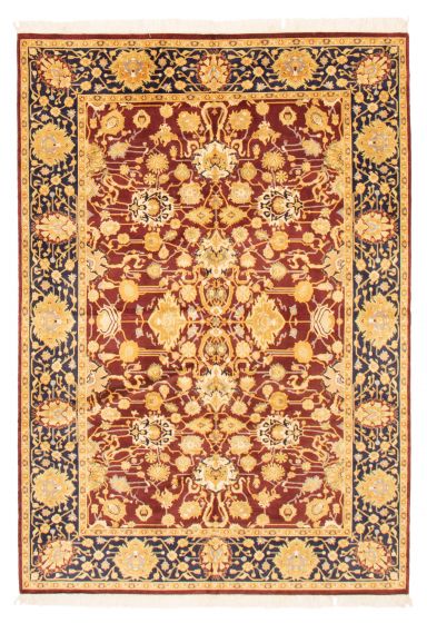Bordered  Traditional Red Area rug 5x8 Pakistani Hand-knotted 369358