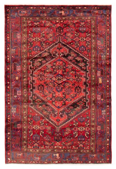 Bordered  Tribal Red Area rug 3x5 Turkish Hand-knotted 389251