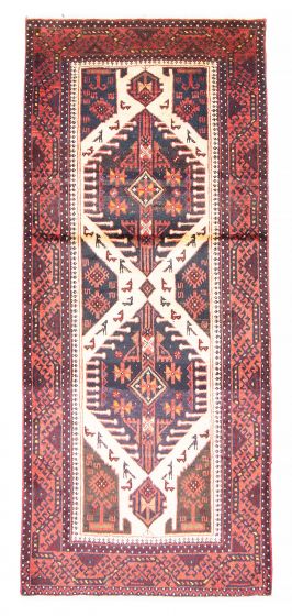 Bordered  Traditional Ivory Area rug 3x5 Afghan Hand-knotted 380377