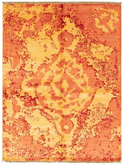 Transitional Brown Area rug 5x8 Indian Hand-knotted 315617