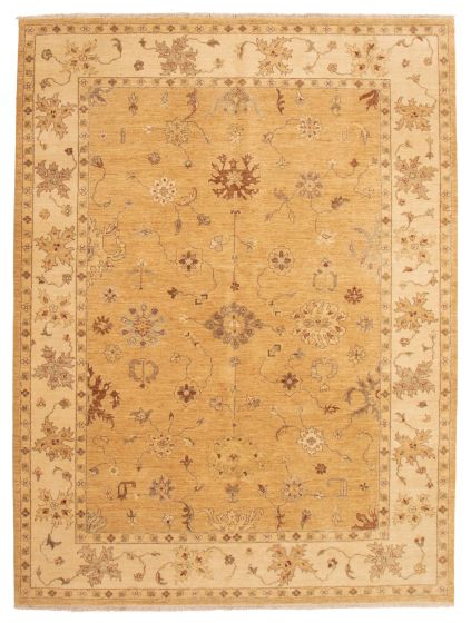 Bordered  Traditional Green Area rug 9x12 Indian Hand-knotted 356475