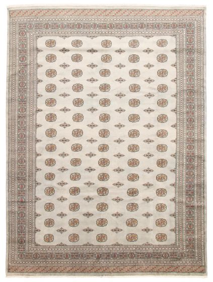 Bordered  Traditional Grey Area rug 9x12 Pakistani Hand-knotted 363177