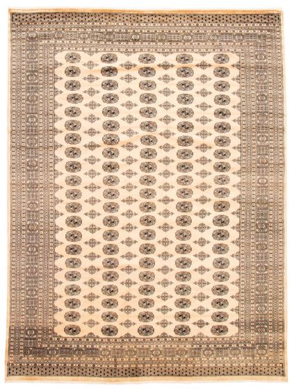Bordered  Traditional Yellow Area rug 9x12 Pakistani Hand-knotted 363204