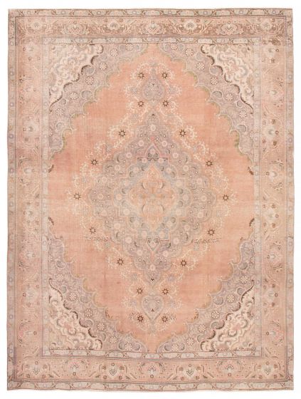 Vintage/Distressed Brown Area rug 9x12 Turkish Hand-knotted 388596