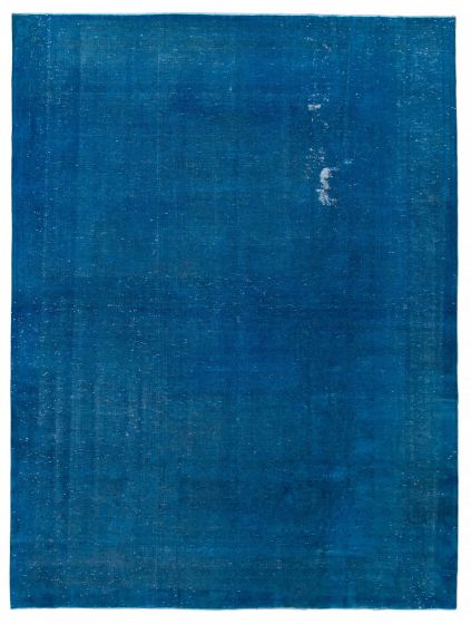 Overdyed  Transitional Blue Area rug 9x12 Turkish Hand-knotted 388891