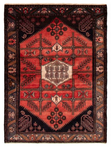 Traditional  Tribal Brown Area rug 4x6 Turkish Hand-knotted 394015