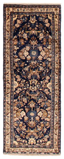 Floral  Traditional Blue Runner rug 6-ft-runner Turkish Hand-knotted 394030