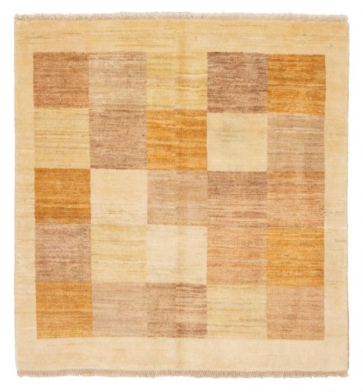Bordered  Traditional Ivory Area rug Square Pakistani Hand-knotted 376074