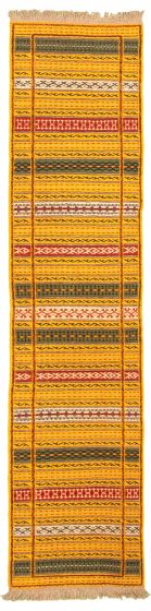 Flat-weaves & Kilims  Tribal Yellow Runner rug 10-ft-runner Turkish Flat-weave 332769