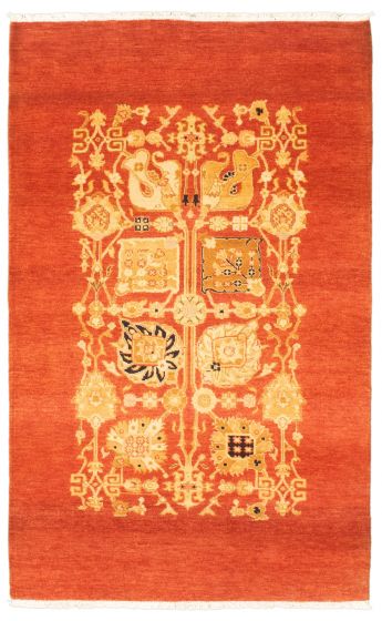 Casual  Transitional Brown Area rug 3x5 Pakistani Hand-knotted 341469