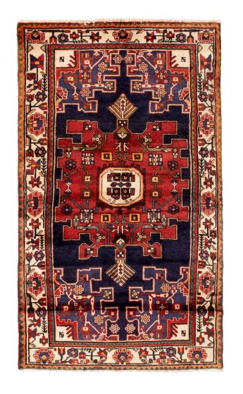 Bordered  Traditional Red Area rug 4x6 Persian Hand-knotted 352194