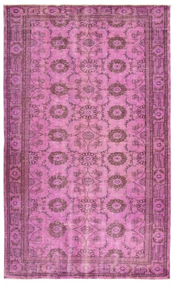 Bordered  Transitional Purple Area rug 6x9 Turkish Hand-knotted 361380