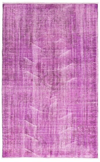 Bordered  Transitional Purple Area rug 5x8 Turkish Hand-knotted 363468