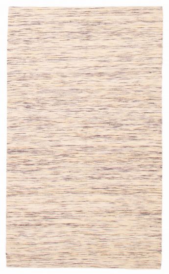 Flat-weaves & Kilims  Transitional Ivory Area rug 5x8 Turkish Flat-Weave 387258