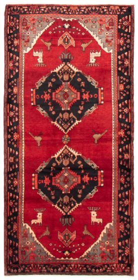 Bordered  Traditional Red Area rug 5x8 Turkish Hand-knotted 365297