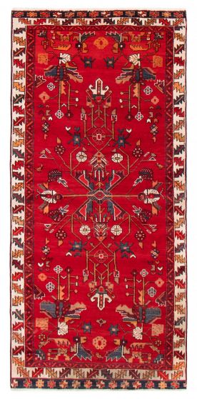 Tribal Red Area rug 4x6 Turkish Hand-knotted 392871