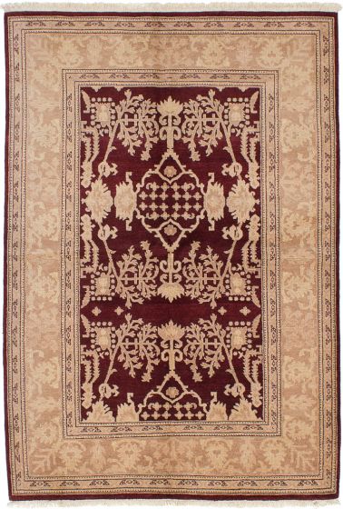 Bohemian  Traditional Red Area rug 5x8 Indian Hand-knotted 268951